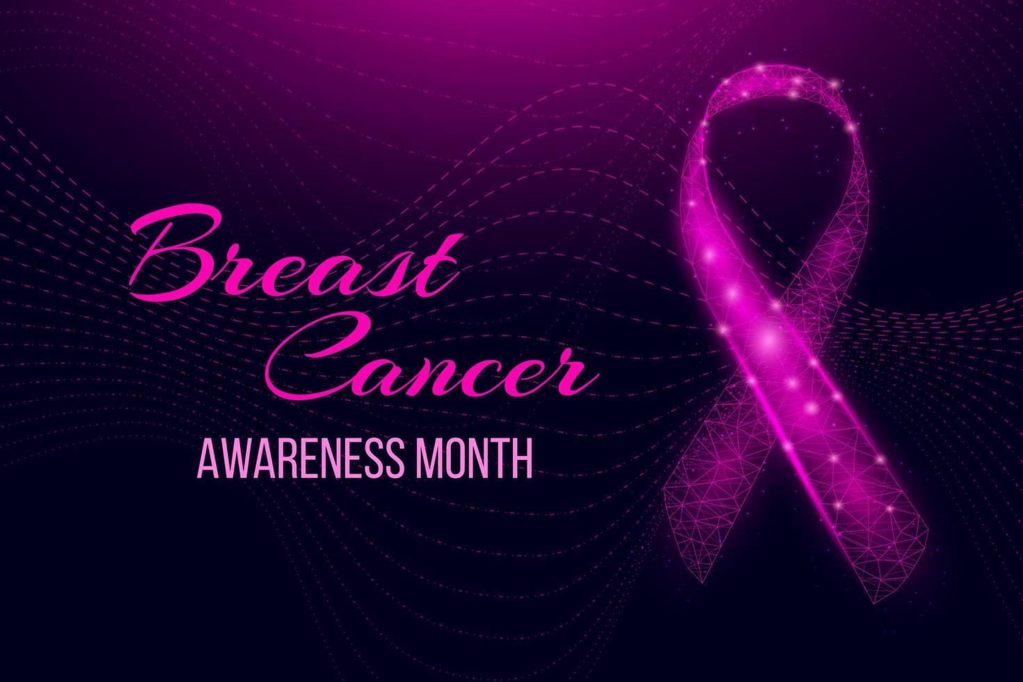 voorlichtingsmaand van borstkanker. banner met roze lintbewustzijn en tekst. vectorillustratie. vector