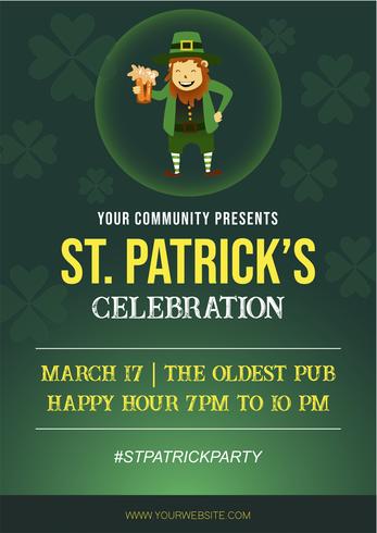 St Patrick Holiday Party Poster en Flyer Invitation vector