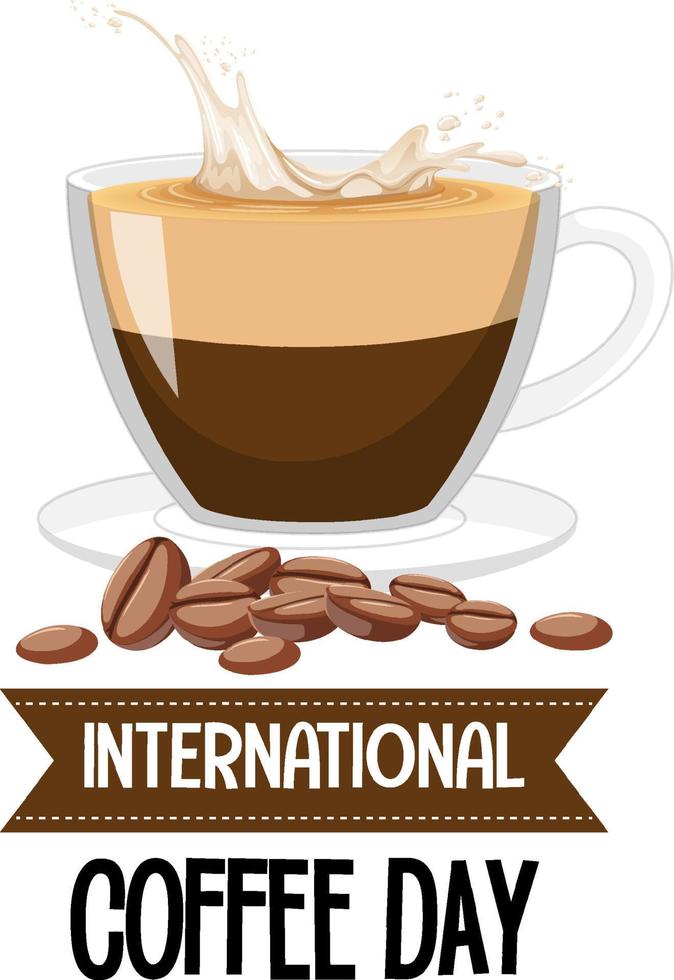 internationale koffie dag brief banner vector