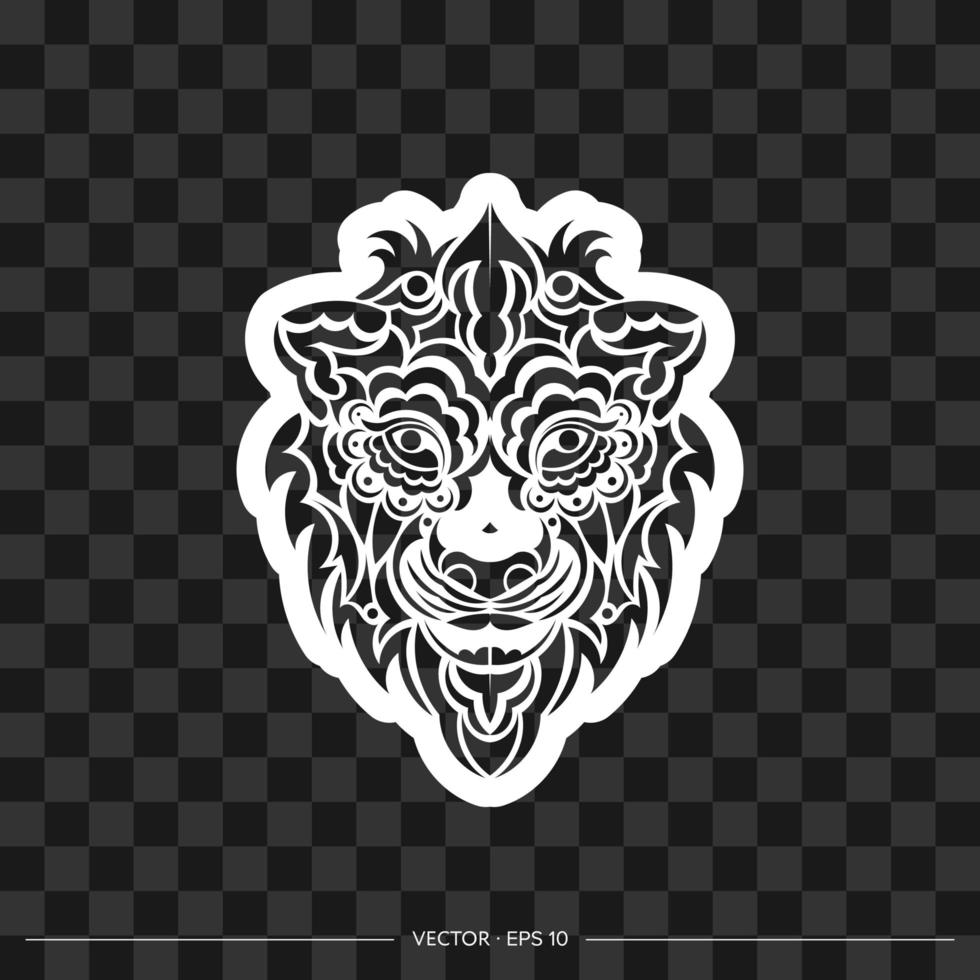 contour van het gezicht van een leeuw. goed voor logo of print. geïsoleerd. vector