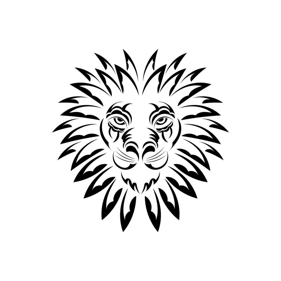 leeuwengezicht in polynesische stijl. vectorillustratie. vector