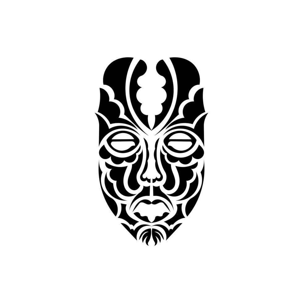tiki gezicht, masker of totem. Samoaanse stijl patronen. goed voor tatoeages, t-shirts en prints. geïsoleerd. vectorillustratie. vector