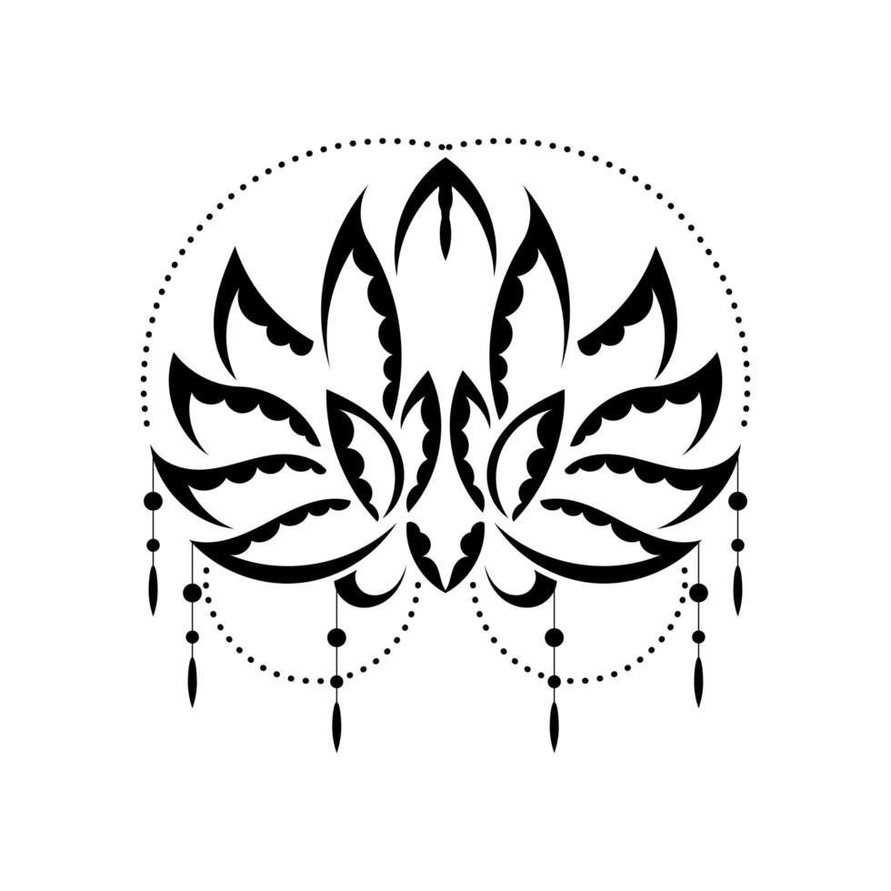 patroon Indiase lotus. geïsoleerd. vectorillustratie. vector