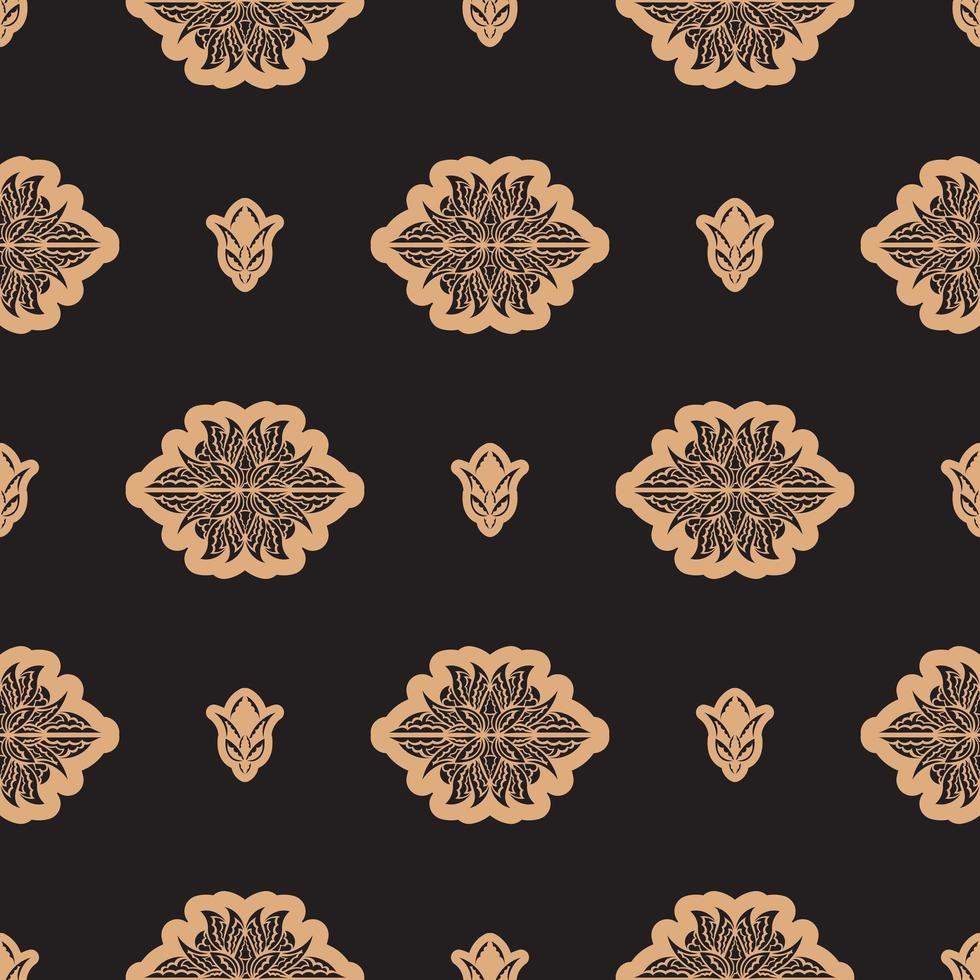 donker effen kleur naadloos patroon met lotussen in eenvoudige stijl. goed voor menukaarten, ansichtkaarten en stoffen. vectorillustratie. vector
