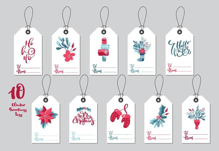 Collectie Merry Christmas vector geschenk tags