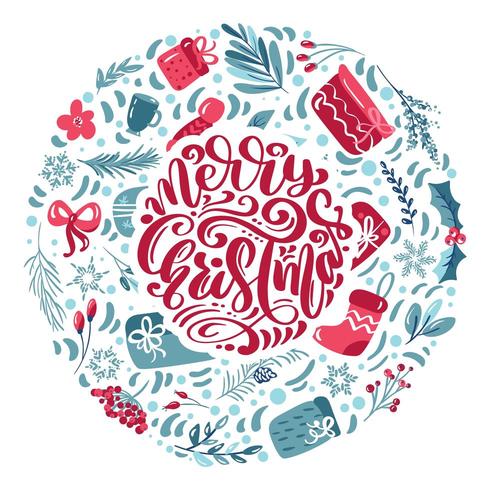 Merry Christmas kalligrafische letters handgeschreven vector tekst