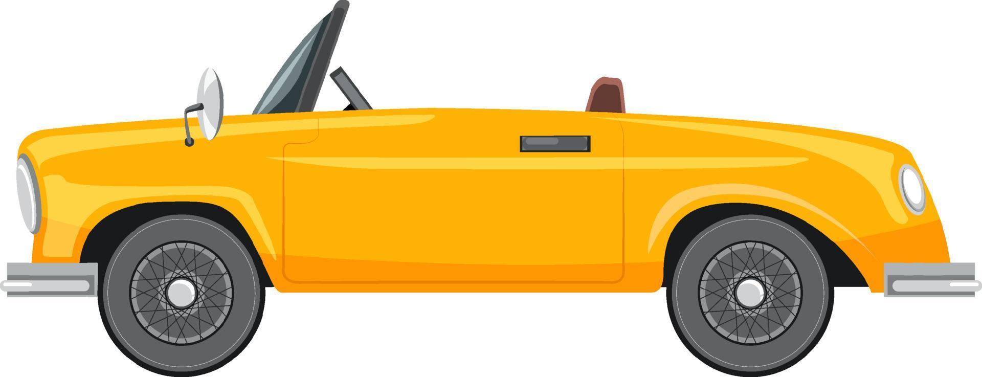 klassieke gele auto in cartoonstijl vector