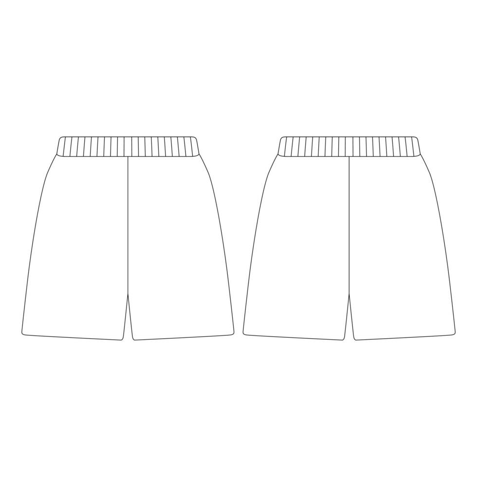 sjabloon elastische korte broek vector illustratie plat ontwerp omtrek kleding