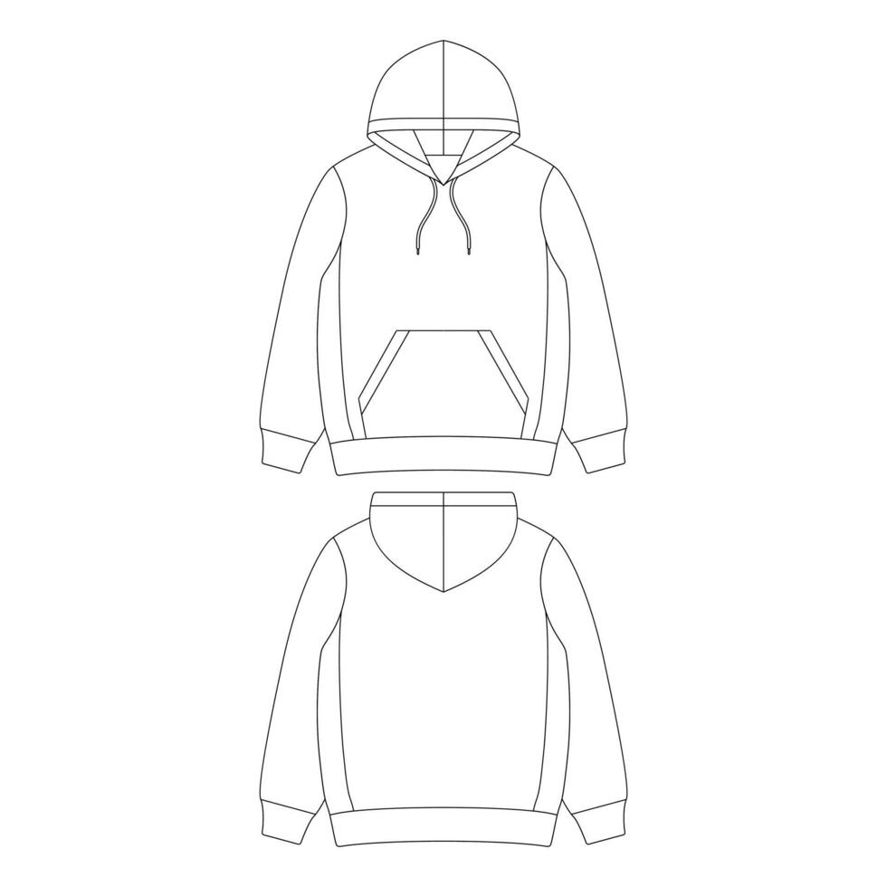 sjabloon hoodie vector illustratie plat ontwerp overzicht kleding