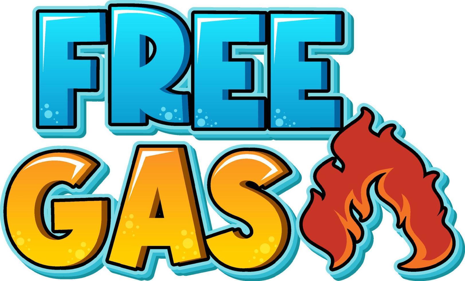 gratis gas cartoon woord logo ontwerp vector