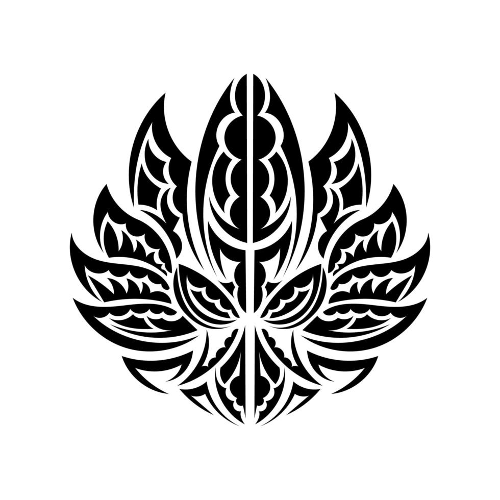 zwart-wit tattoo lotus patroon in eenvoudige stijl. yoga-symbool. geïsoleerd. vectorillustratie. vector