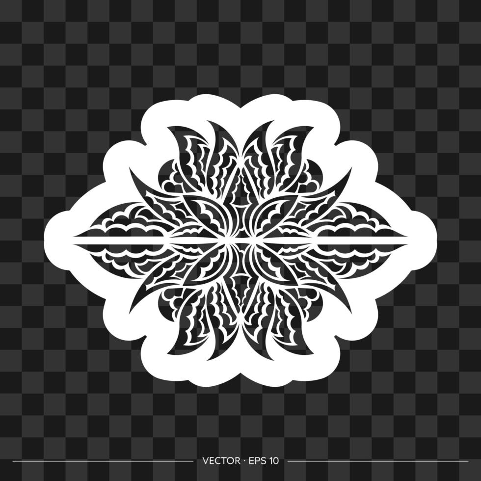 print etnische lotus ornament. patroon Indiase lotus. Samoaanse stijl. geïsoleerd. vectorillustratie. vector