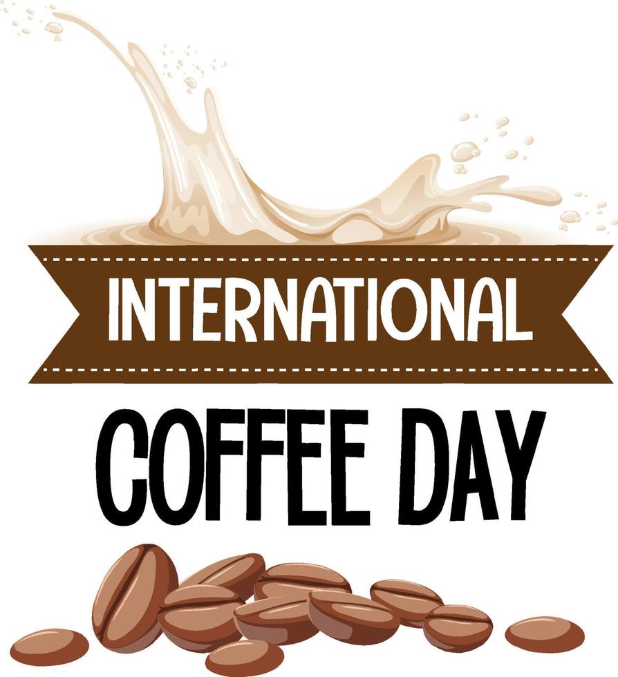 internationale koffie dag brief banner vector