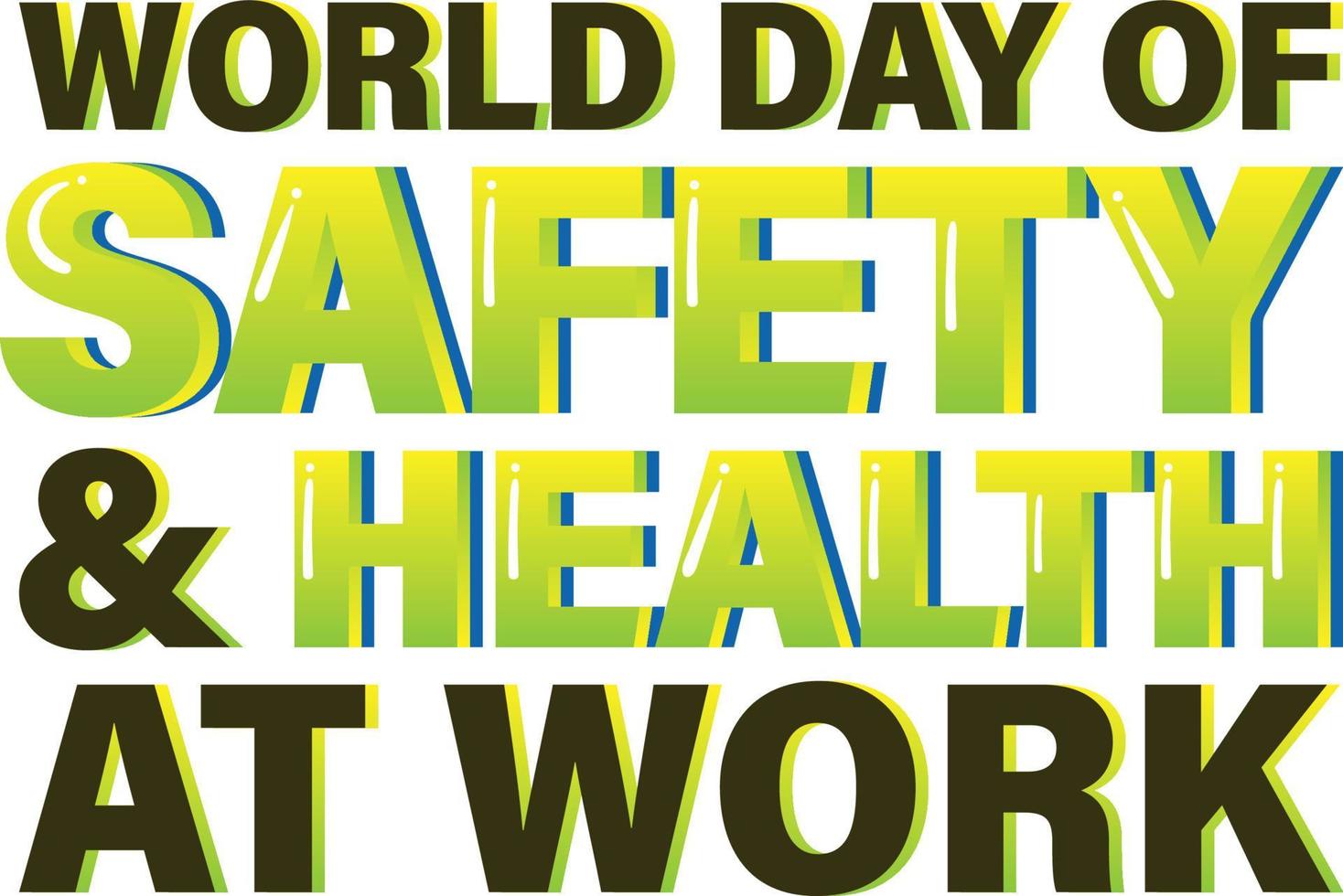 werelddag voor veiligheid en gezondheid op het werk logo-ontwerp vector