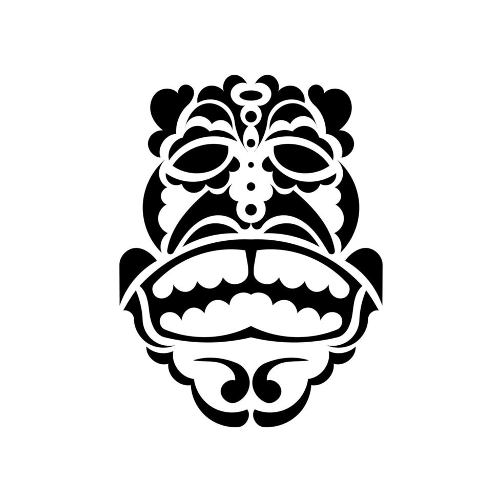 hoofdmasker in de stijl van Hawaiiaanse ornamenten. Samoaanse tattoo-ontwerpen. goed voor afdrukken. geïsoleerd. vectorillustratie. vector