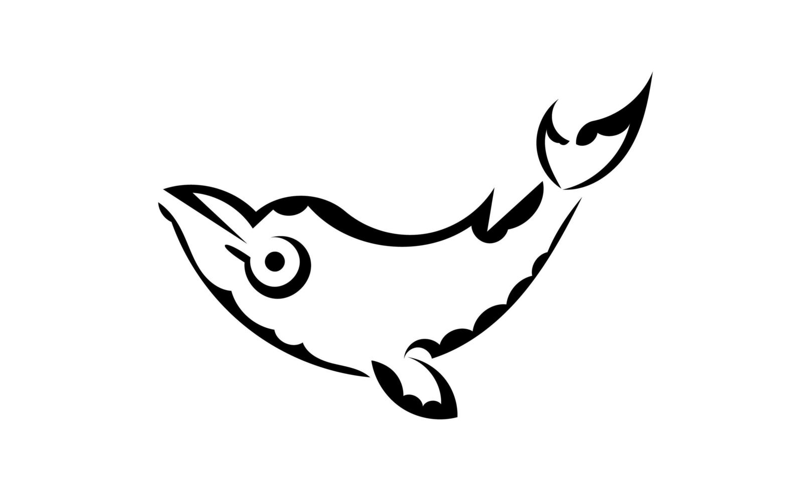 walvistattoo in maori-stijl. geïsoleerd. vector illustratie