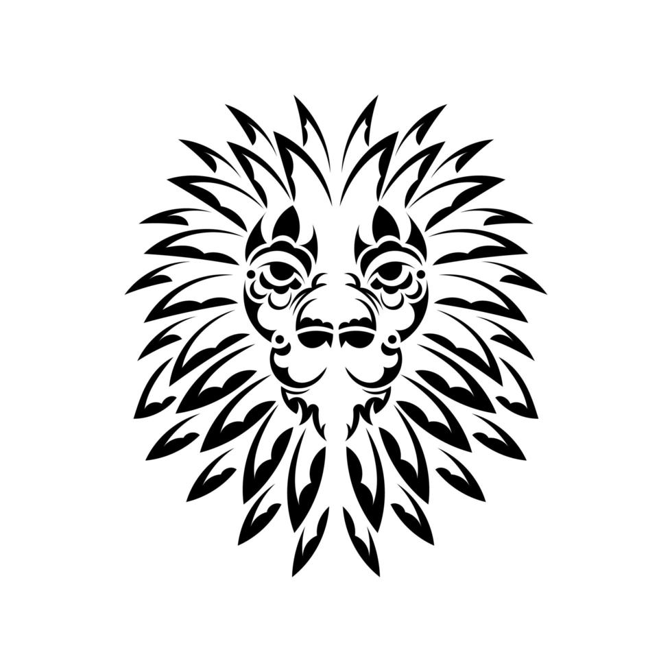 leeuw tatoeage op een witte achtergrond. leeuwengezicht in maori-stijl. vectorillustratie. vector