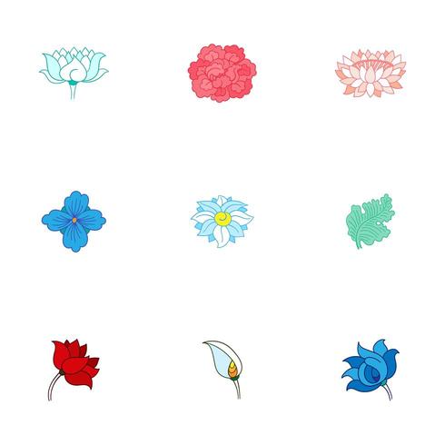 Hand getekend elegante set vrouwelijke bloemen logo&#39;s vector