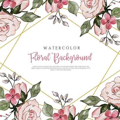 Roze Waterverf Bloemenachtergrond vector