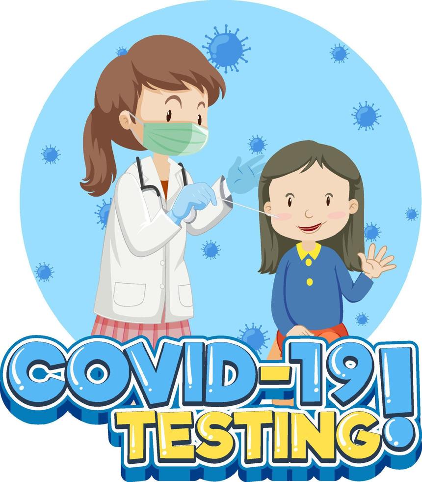 covid-19 testen met antigentestkit vector