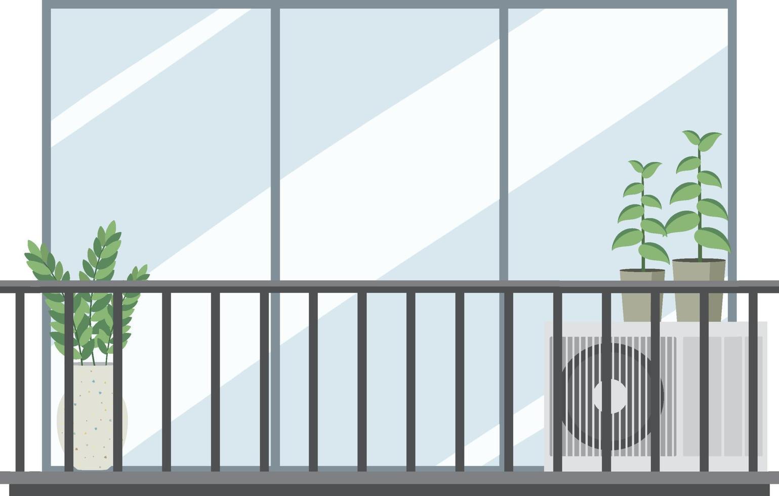 balkon tuin plat op witte achtergrond vector