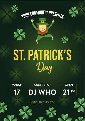 St Patrick Holiday Party Poster en Flyer Invitation vector