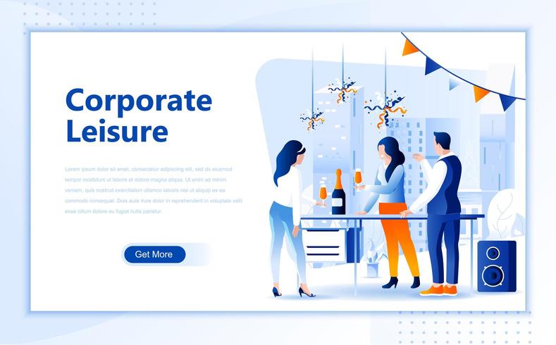 Zakelijk vrije tijd platte web bestemmingspagina sjabloon vector