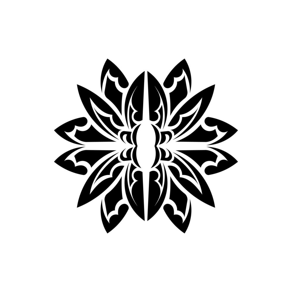 lotus tattoo patroon in eenvoudige stijl. yoga-symbool. geïsoleerd. vector