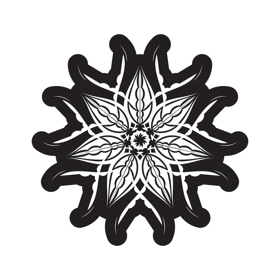 ronde mandala. zwart-wit oosters patroon. etnisch motief. kleuren. tattoo sjabloon, henna sieraad. psychedelische vector. vector