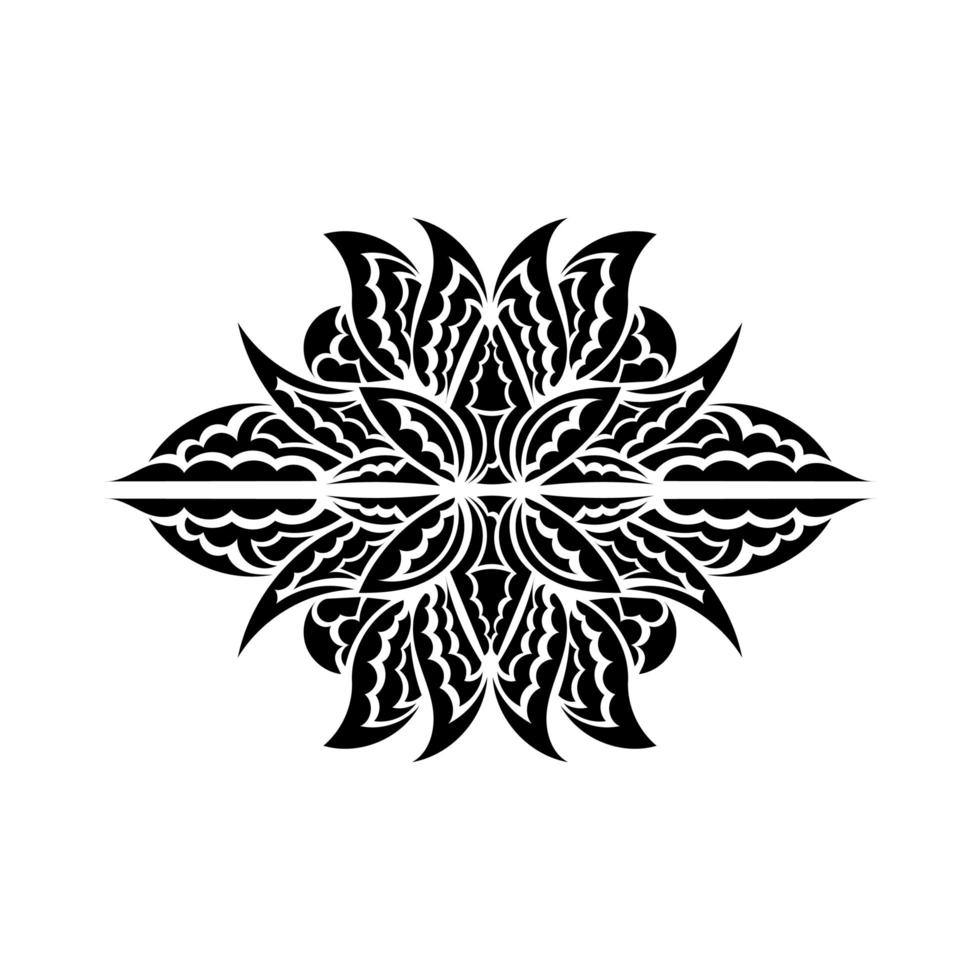 etnische tattoo lotus sieraad. patroon Indiase lotus. geïsoleerd. vectorillustratie. vector