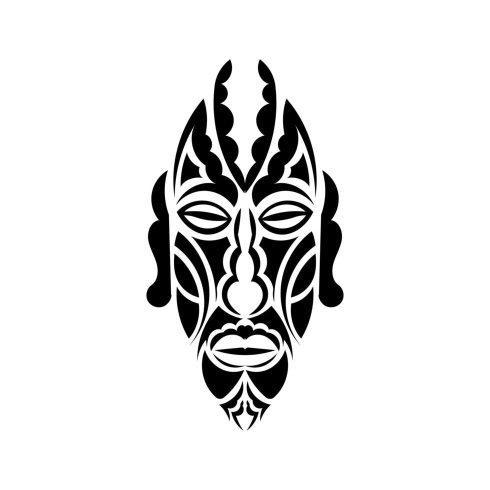 tiki gezicht, masker of totem. patronen in de stijl van Polynesië. goed voor tatoeages, t-shirts en prints. geïsoleerd. vector