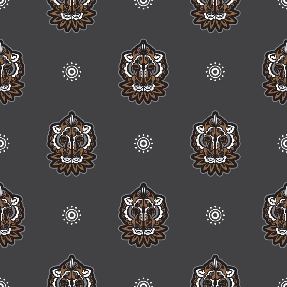 naadloos patroon met tijgerkop in eenvoudige boho-stijl. goed voor achtergronden, prints, kleding en textiel. vectorillustratie. vector