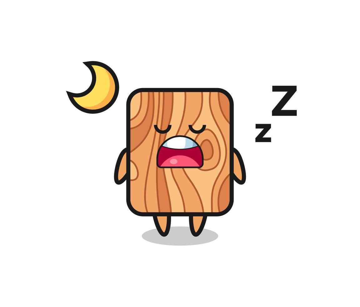 plank hout karakter illustratie 's nachts slapen vector