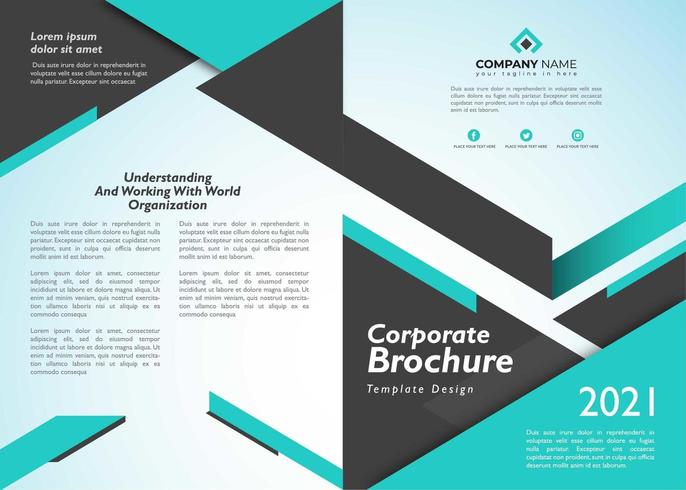 Bedrijfsbrochure met geometrisch blauw op kleur vector