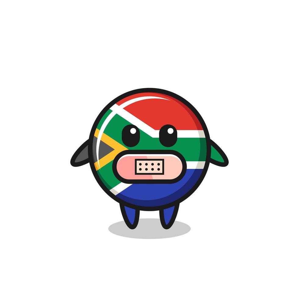 cartoon illustratie van Zuid-Afrika met tape op mond vector