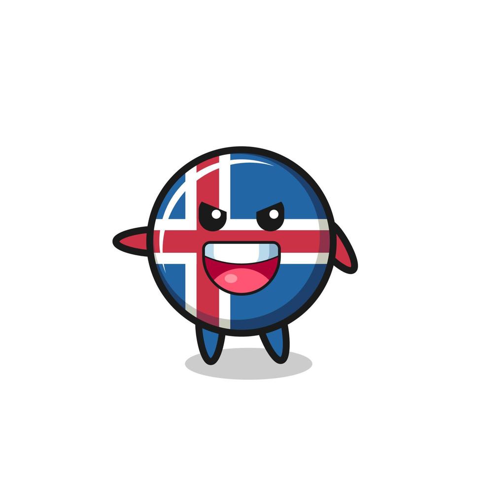 ijsland vlag cartoon met zeer opgewonden pose vector