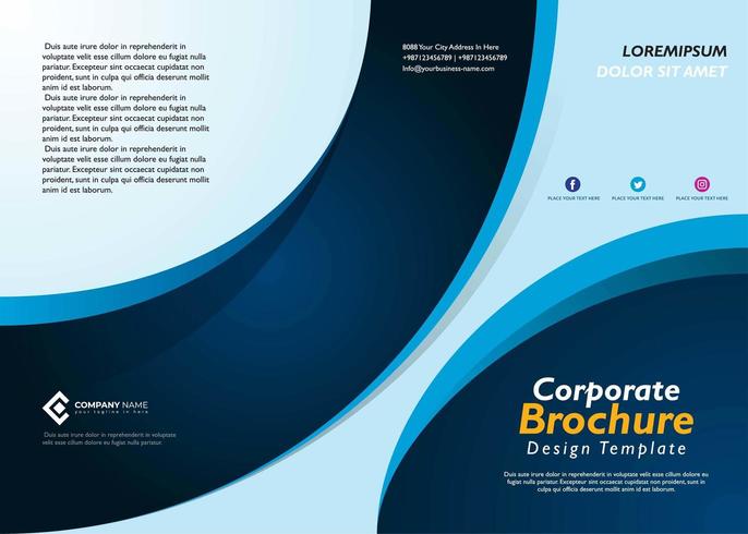 Golvende blauwe bedrijfsbrochure vector