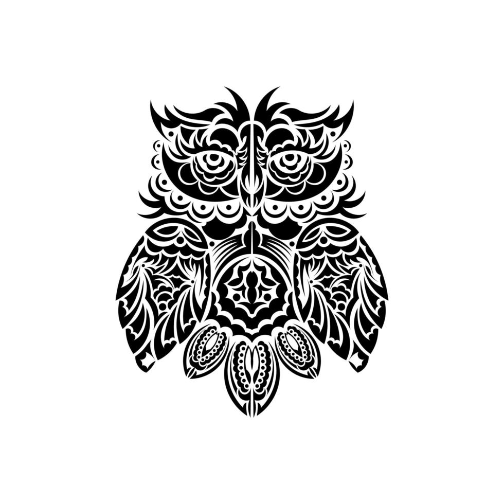 uil tatoeage. uil van patronen. vectorillustratie. vector