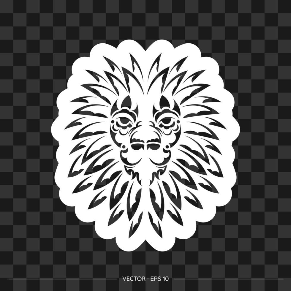 leeuw afdrukken. leeuwengezicht in boho-stijl. vector illustrator.