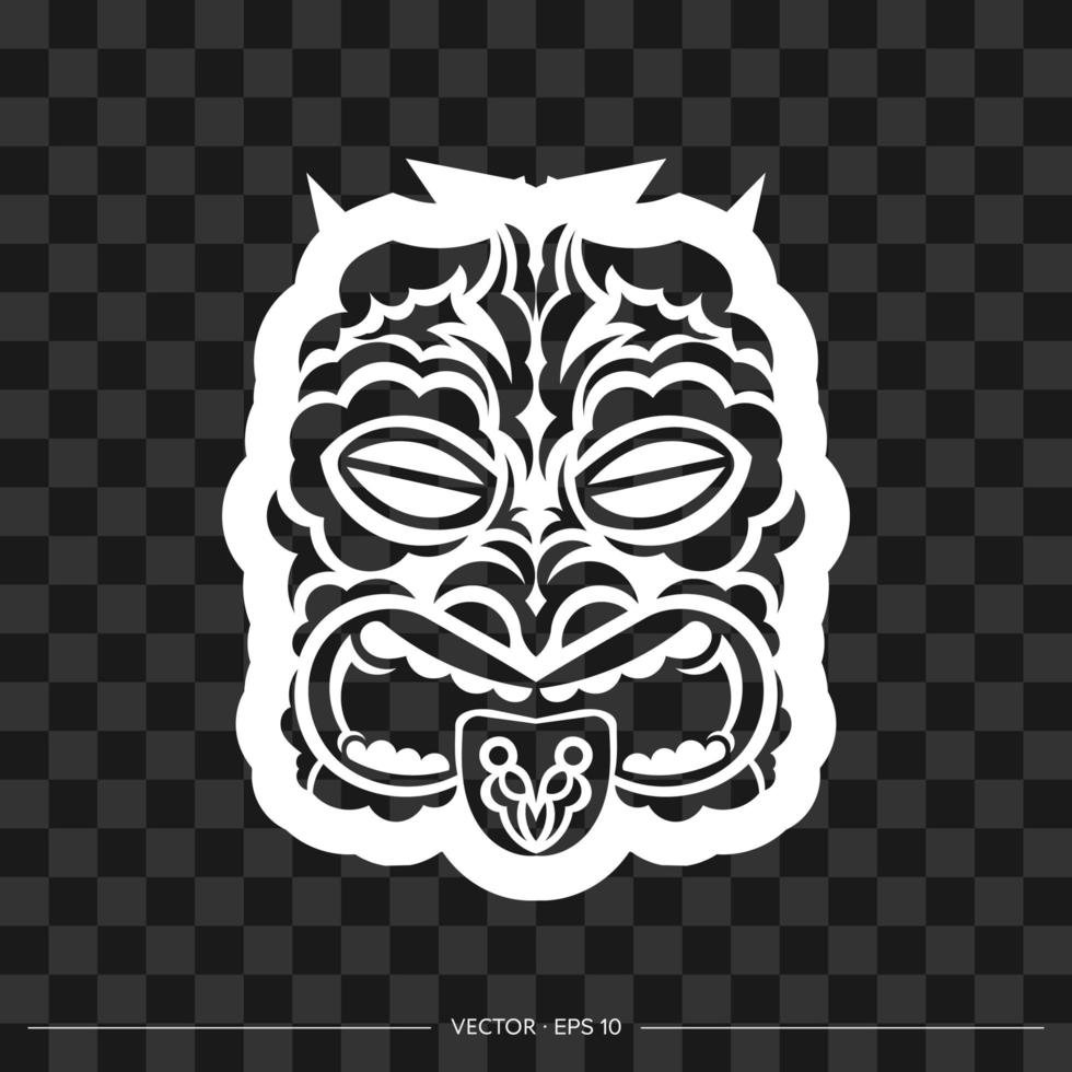 maori patroon gezicht. Samoaanse stijl masker. Polynesische print voor t-shirts, kopjes, telefoonhoesjes en meer. vector