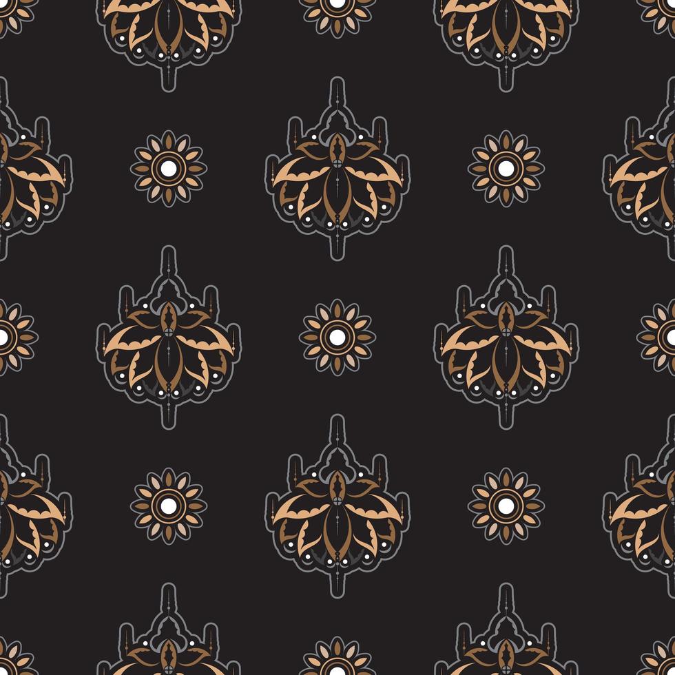 donker lotus naadloos patroon. goed voor achtergronden, prints, kleding en textiel. vector