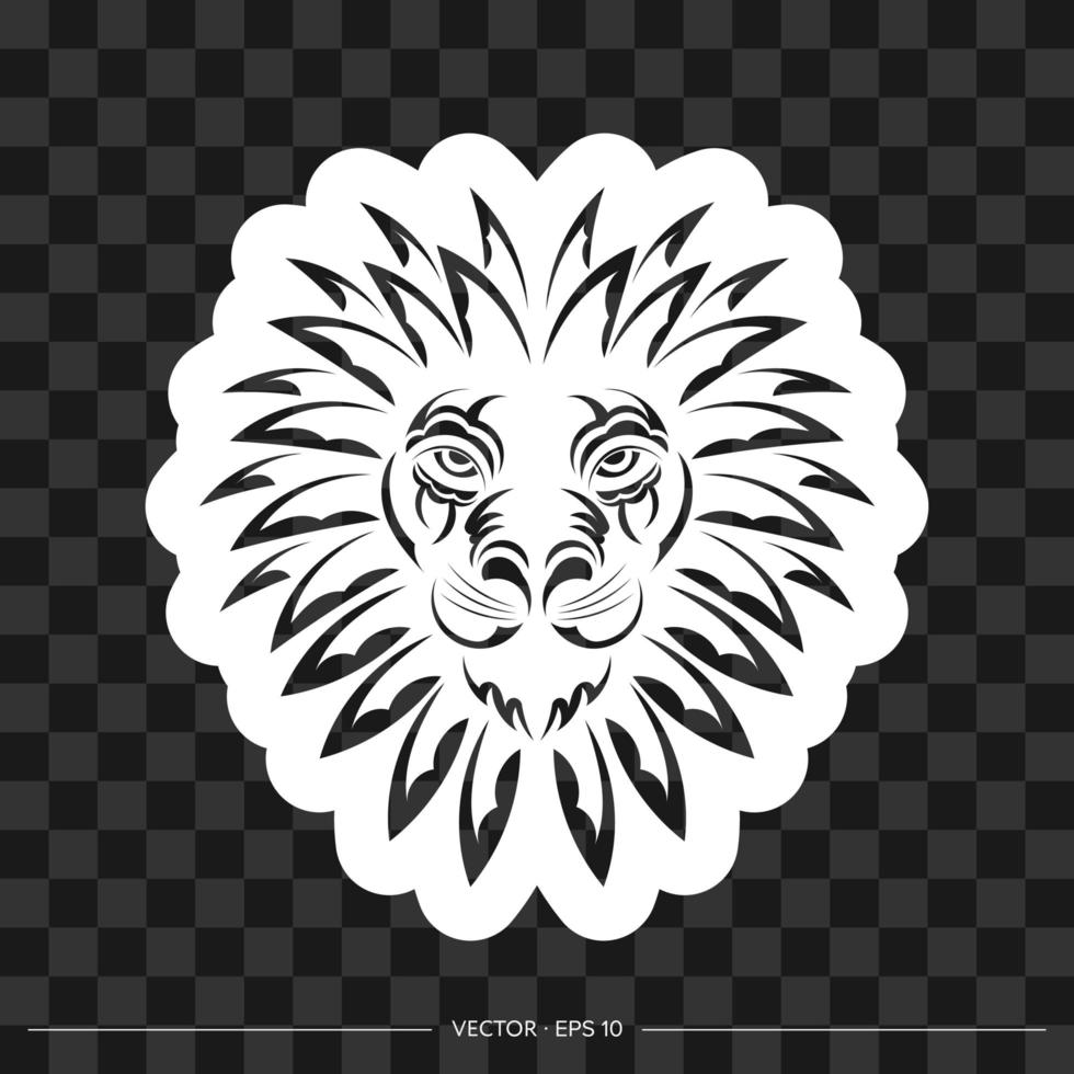 leeuw afdrukken. leeuwengezicht in Maya-stijl. vector illustrator.
