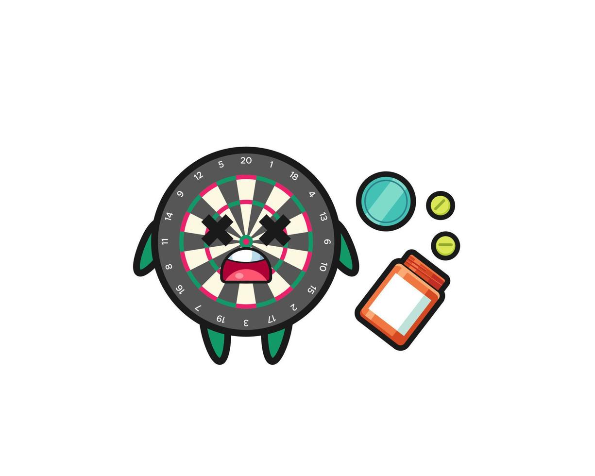 illustratie van overdosis dartbord karakter vector