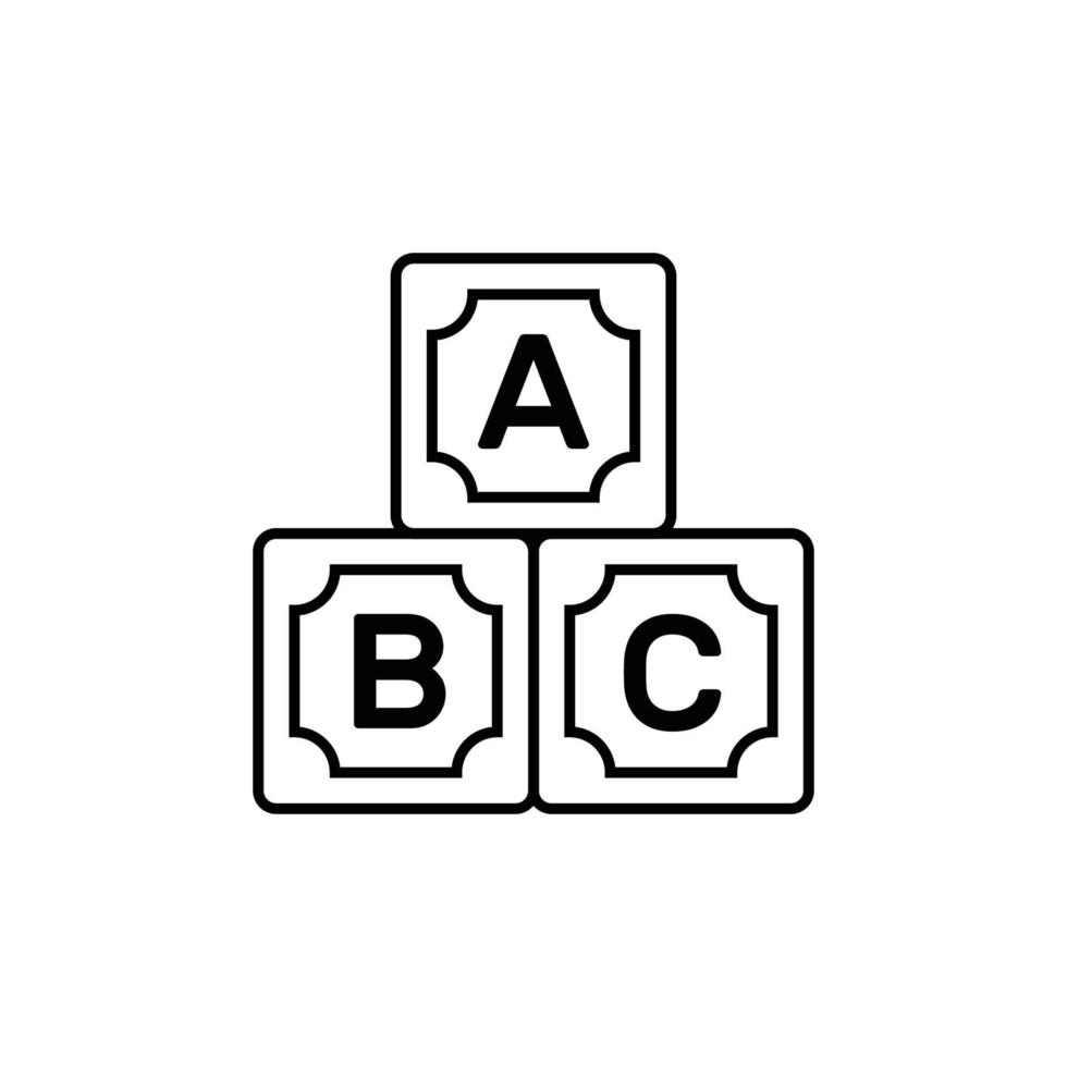 abc alfabet blokken overzicht pictogram vector