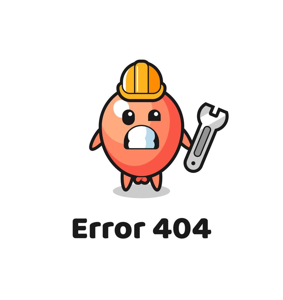 error 404 met de schattige ballonmascotte vector