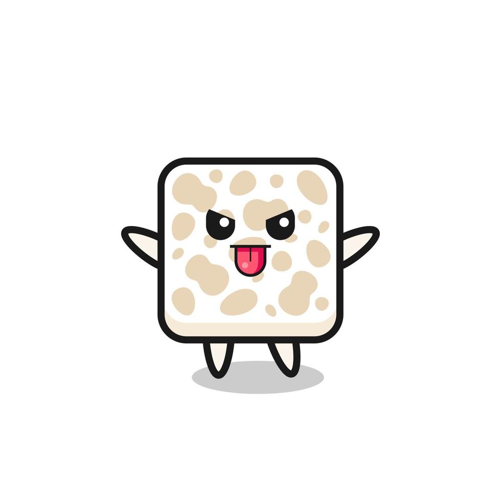 ondeugend tempeh-personage in spottende pose vector