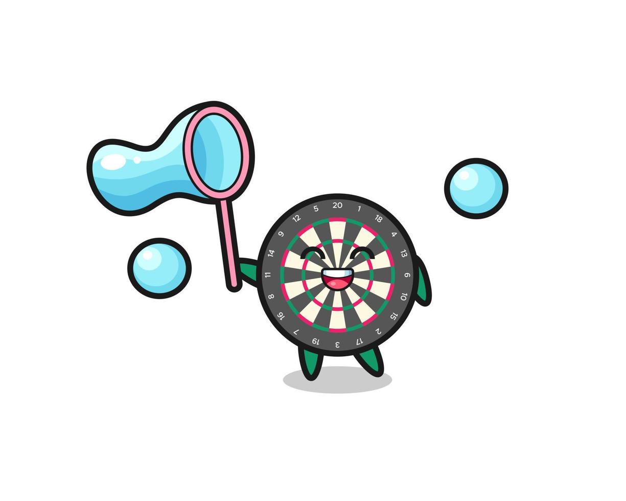 happy dartboard cartoon spelen zeepbel vector