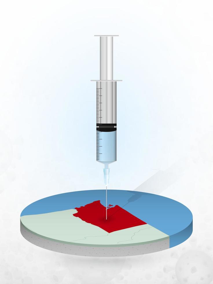 vaccinatie van washington, injectie van een spuit in een kaart van washington. vector