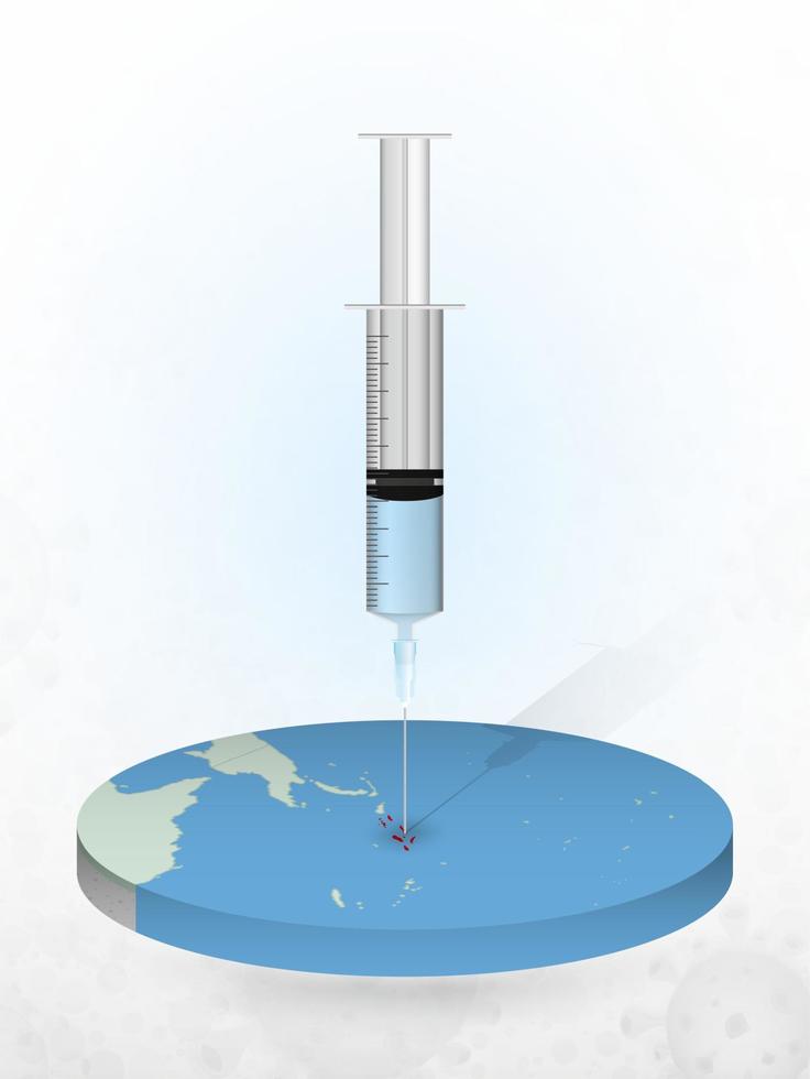vaccinatie van Salomonseilanden, injectie van een spuit in een kaart van Salomonseilanden. vector