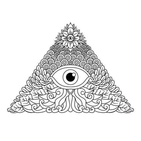 Derde mystieke oog spirituele illuminati embleem vector